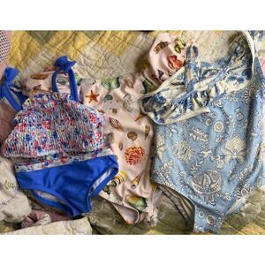 Toddler Girl 2T Swim Bundle Lot Roller Rabbit Edgehill Collection Wonder Nation